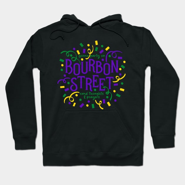 Mardi Gras Bourbon Street Hoodie by TreetopDigital